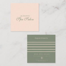 Modern Salon Beauty Studio Green Appointing Card Terminkarte