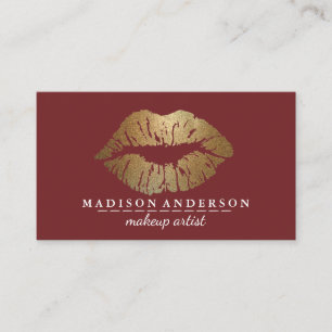 Modern Salon Gold Lips Visitenkarte