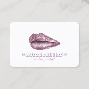 Modern Salon Red Lips Makeup Artist Visitenkarte