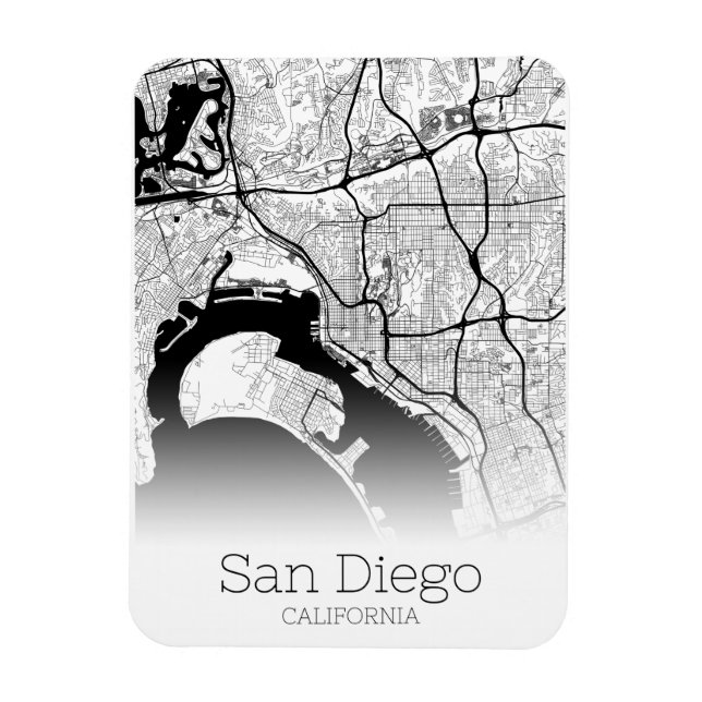 Modern San Diego City Map Magnet (Vertikal)