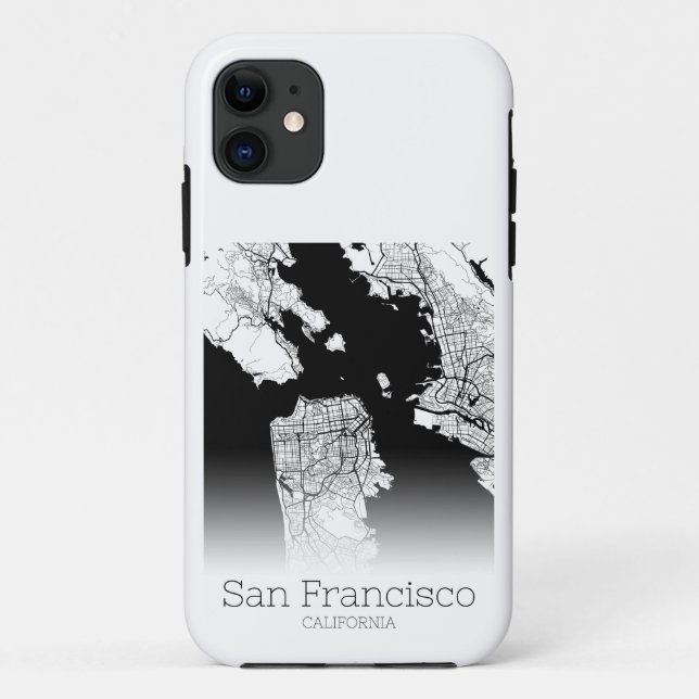 Modern San Francisco City Map Case-Mate iPhone Hülle (Rückseite)