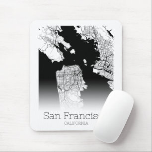 Modern San Francisco City Map Mousepad