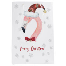 Modern Santa Flamingo Snowflake Weihnachten