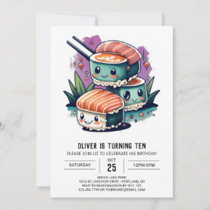 Modern Sashimi Children Birthday Einladung