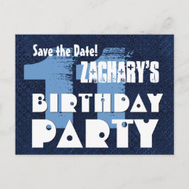 Modern Save the Date 11. Geburtstagsparty W02E Ankündigungspostkarte