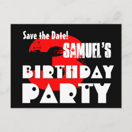 Modern Save the Date 3. Geburtstag Party V35 Ankündigungspostkarte