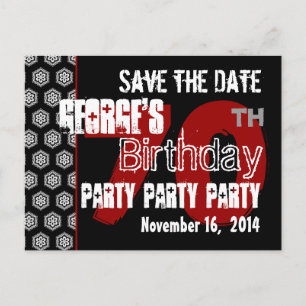 Modern Save the Date 70. Geburtstagsparty R201 Ankündigungspostkarte