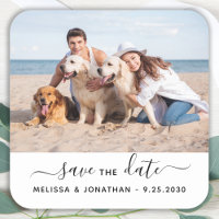 Modern Save the Date Couple Verlobung Pet Foto