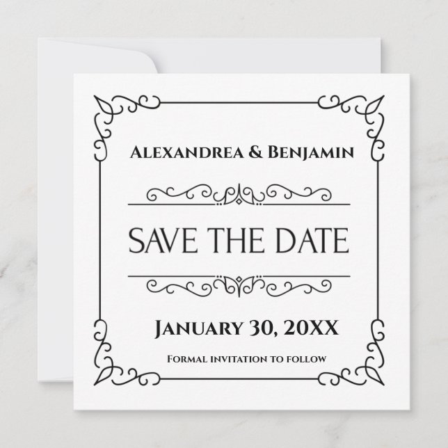 Modern Save the Date Hochzeitskarte (Vorderseite)
