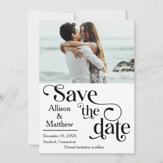 Modern Save the Date mit Foto - Sie sagte ja Einladung