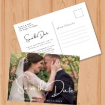 Modern Save the Date Monogram Fotolage Einfach