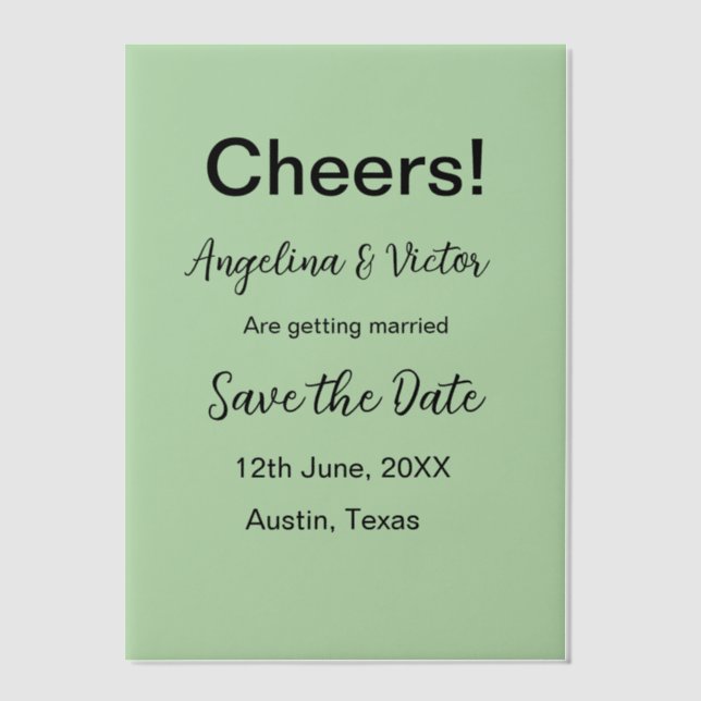 Modern Save the Date schlicht und elegant (Vorderseite)