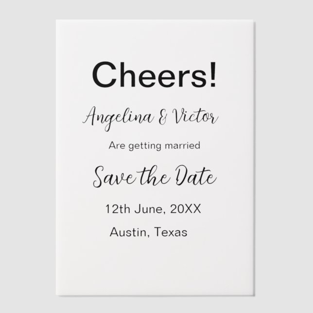 Modern Save the Date schlicht und elegant (Vorderseite)