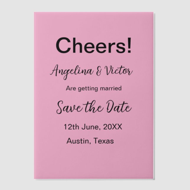Modern Save the Date schlicht und elegant (Vorderseite)