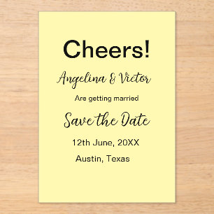 Modern Save the Date schlicht und elegant Acryleinladungen