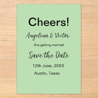 Modern Save the Date schlicht und elegant Acryleinladungen