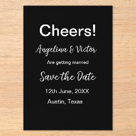 Modern Save the Date schlicht und elegant Acryleinladungen