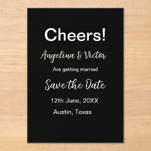 Modern Save the Date schlicht und elegant Acryleinladungen