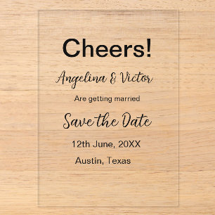 Modern Save the Date schlicht und elegant Acryleinladungen