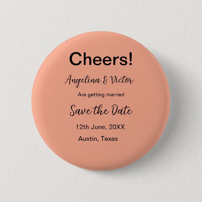 Modern Save the Date schlicht und elegant Button (Vorderseite)