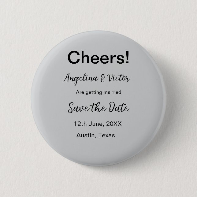 Modern Save the Date schlicht und elegant Button (Vorderseite)