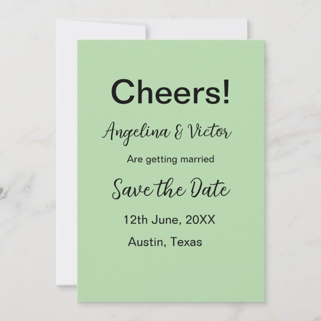 Modern Save the Date schlicht und elegant Einladung (Vorderseite)