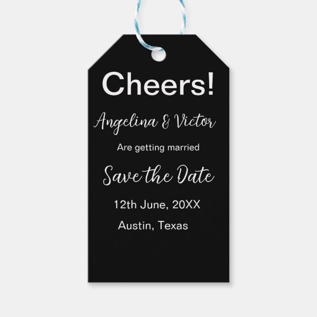 Modern Save the Date schlicht und elegant Geschenkanhänger (Vorderseite)