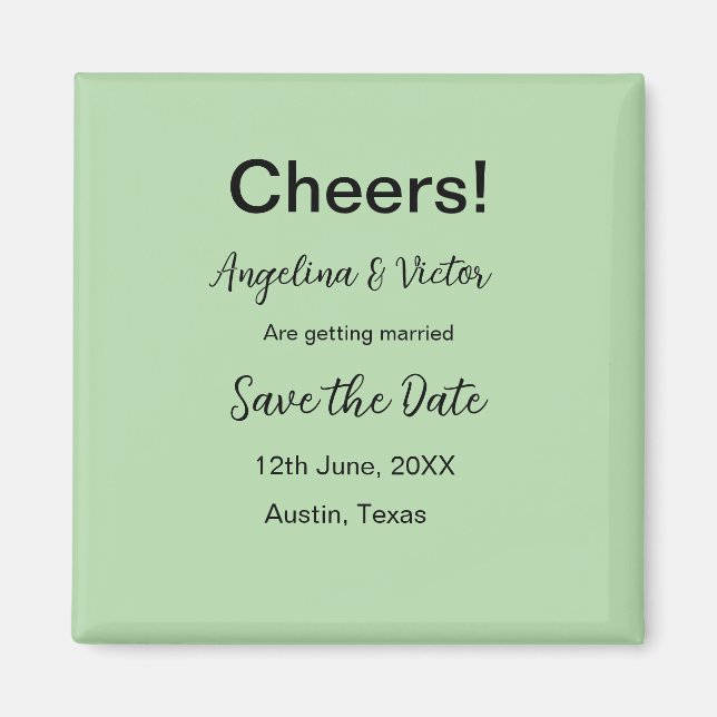 Modern Save the Date schlicht und elegant Magnet (Vorne)