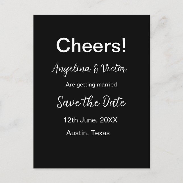 Modern Save the Date schlicht und elegant Postkarte (Vorderseite)