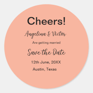 Modern Save the Date schlicht und elegant Runder Aufkleber
