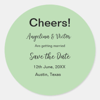 Modern Save the Date schlicht und elegant Runder Aufkleber