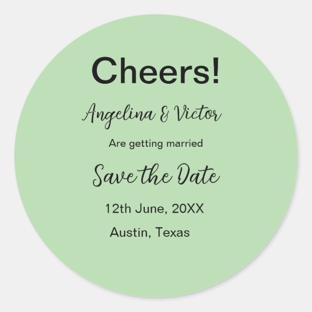 Modern Save the Date schlicht und elegant Runder Aufkleber (Vorderseite)