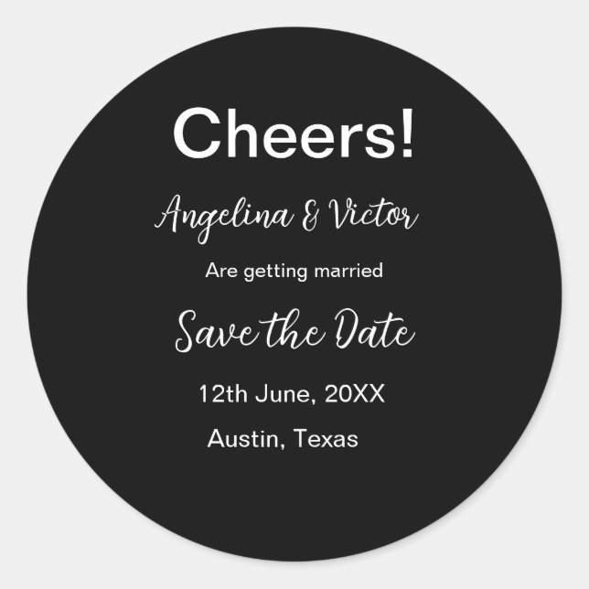 Modern Save the Date schlicht und elegant Runder Aufkleber (Vorderseite)