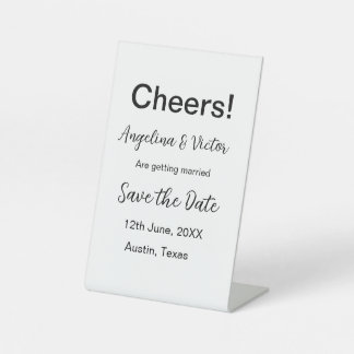 Modern Save the Date schlicht und elegant Sockelschild