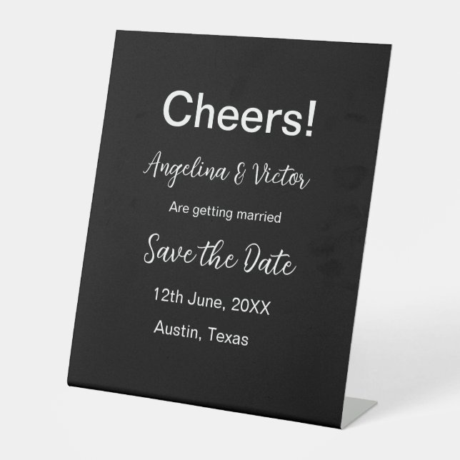 Modern Save the Date schlicht und elegant Sockelschild (Vorderseite)