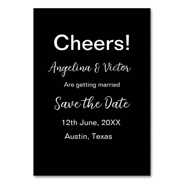 Modern Save the Date schlicht und elegant Tischnummer (Vorderseite)