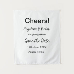 Modern Save the Date schlicht und elegant Wandteppich