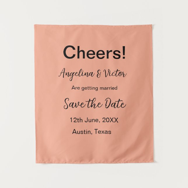 Modern Save the Date schlicht und elegant Wandteppich (Vorderseite)