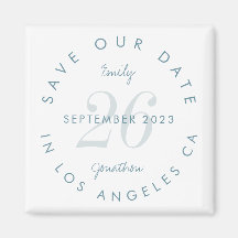 Modern Save the Date Tinted Day Blue Text Names