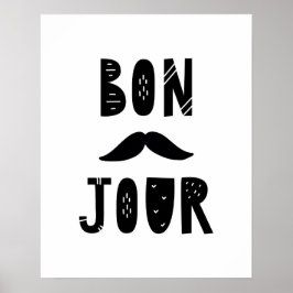 Modern scandi Bon Jour Kinderzimmer Poster
