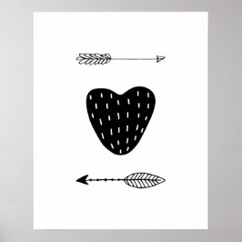 Modern scandi  Heart and arrows nursery Poster