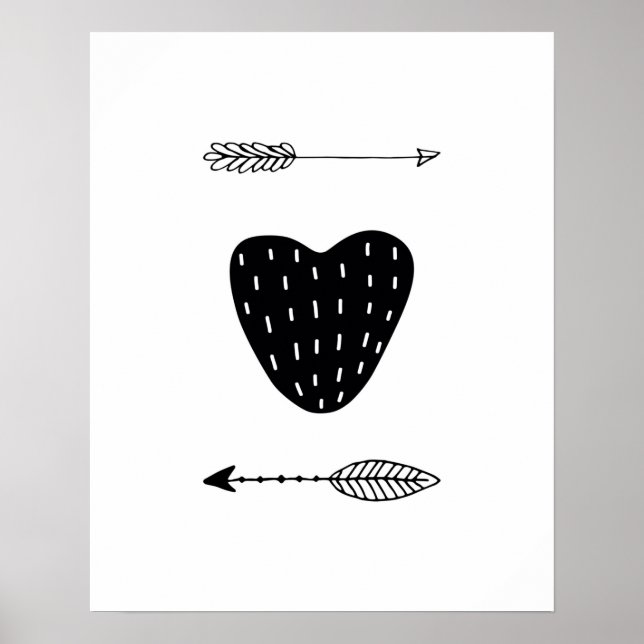 Modern scandi  Heart and arrows nursery Poster (Vorne)