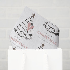 Modern Scandi Minimal Blush Heart Christmas Tree Seidenpapier
