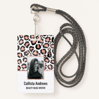 Modern schicke Black Rose Gold Foil Leopard Printi Ausweis