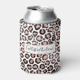 Modern schicke Black Rose Gold Foil Leopard Printi Dosenkühler
