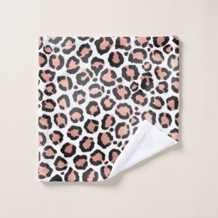 Modern schicke Black Rose Gold Foil Leopard Printi Waschlappen