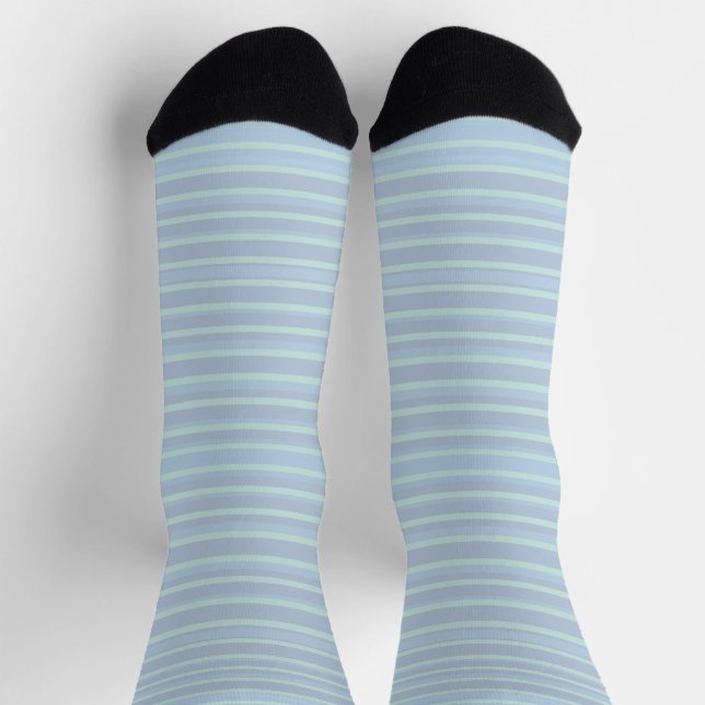 Modern schimmernd blau gestreift socken (Oben)