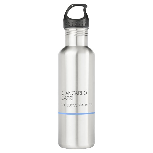 Modern Schlicht einfach Minimalistisch Edelstahlflasche (Vorderseite)