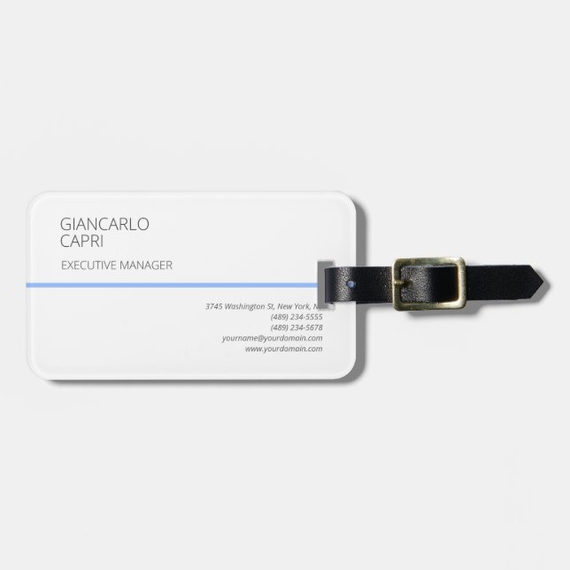 Modern Schlicht einfach Minimalistisch Gepäckanhänger (Vorderseite horizontal)