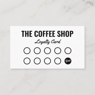 Modern schlichte, weiße und schwarze Kaffeehäuser Treuekarte